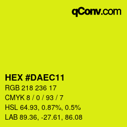 Color code: HEX #DAEC11 | qconv.com