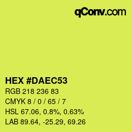 Color code: HEX #DAEC53 | qconv.com