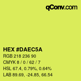 カラーコード: HEX #DAEC5A | qconv.com