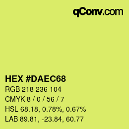 颜色代码: HEX #DAEC68 | qconv.com