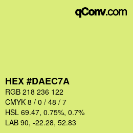 カラーコード: HEX #DAEC7A | qconv.com