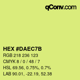 カラーコード: HEX #DAEC7B | qconv.com