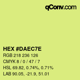 Color code: HEX #DAEC7E | qconv.com