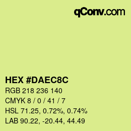 Color code: HEX #DAEC8C | qconv.com