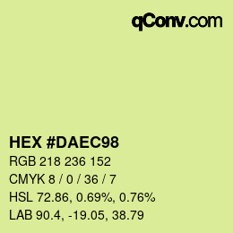 颜色代码: HEX #DAEC98 | qconv.com