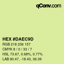 カラーコード: HEX #DAEC9D | qconv.com