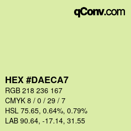 颜色代码: HEX #DAECA7 | qconv.com