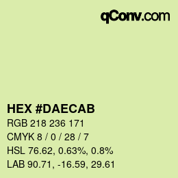カラーコード: HEX #DAECAB | qconv.com