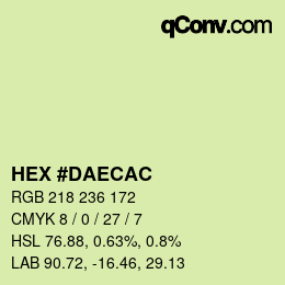 カラーコード: HEX #DAECAC | qconv.com
