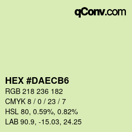 カラーコード: HEX #DAECB6 | qconv.com