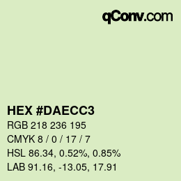 カラーコード: HEX #DAECC3 | qconv.com