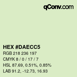 カラーコード: HEX #DAECC5 | qconv.com