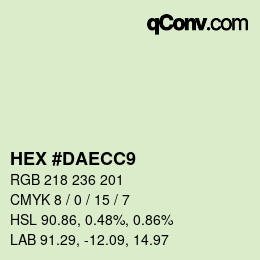 カラーコード: HEX #DAECC9 | qconv.com