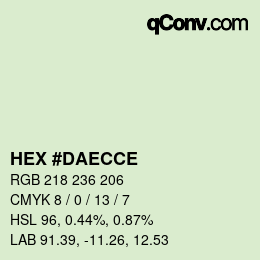 Color code: HEX #DAECCE | qconv.com