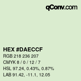 カラーコード: HEX #DAECCF | qconv.com