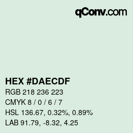 カラーコード: HEX #DAECDF | qconv.com