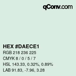 Color code: HEX #DAECE1 | qconv.com