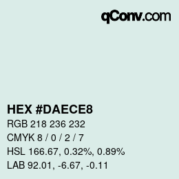 カラーコード: HEX #DAECE8 | qconv.com