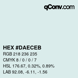 Color code: HEX #DAECEB | qconv.com