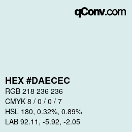 カラーコード: HEX #DAECEC | qconv.com