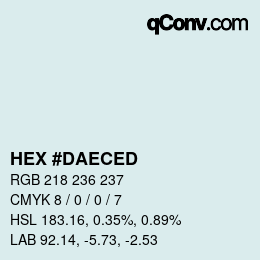 カラーコード: HEX #DAECED | qconv.com