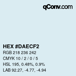 Color code: HEX #DAECF2 | qconv.com