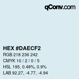 カラーコード: HEX #DAECF2 | qconv.com