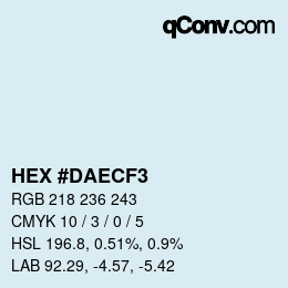 カラーコード: HEX #DAECF3 | qconv.com
