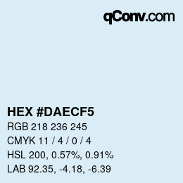 カラーコード: HEX #DAECF5 | qconv.com