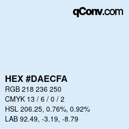 Color code: HEX #DAECFA | qconv.com