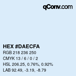 カラーコード: HEX #DAECFA | qconv.com