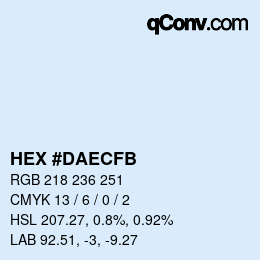 Color code: HEX #DAECFB | qconv.com