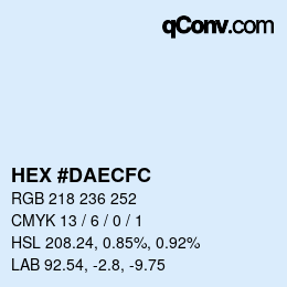 Color code: HEX #DAECFC | qconv.com