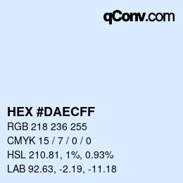 カラーコード: HEX #DAECFF | qconv.com