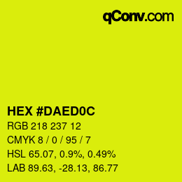 Color code: HEX #DAED0C | qconv.com