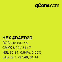 Color code: HEX #DAED2D | qconv.com