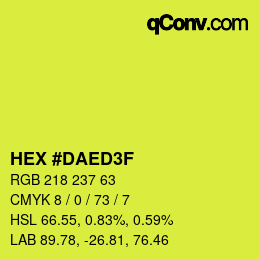 Color code: HEX #DAED3F | qconv.com