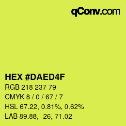 カラーコード: HEX #DAED4F | qconv.com