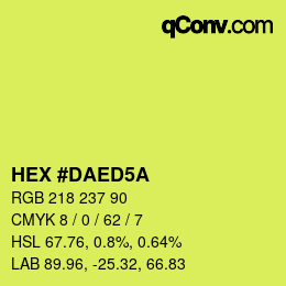 カラーコード: HEX #DAED5A | qconv.com
