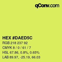 カラーコード: HEX #DAED5C | qconv.com