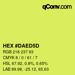 Farbcode: HEX #DAED5D | qconv.com