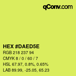 Color code: HEX #DAED5E | qconv.com