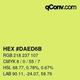 カラーコード: HEX #DAED6B | qconv.com