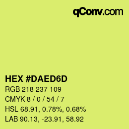 Color code: HEX #DAED6D | qconv.com