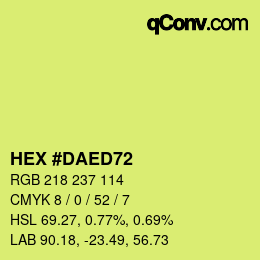 カラーコード: HEX #DAED72 | qconv.com