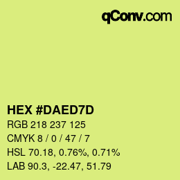 カラーコード: HEX #DAED7D | qconv.com