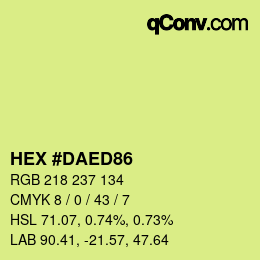 Color code: HEX #DAED86 | qconv.com