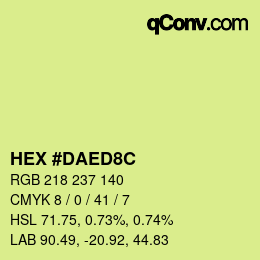 カラーコード: HEX #DAED8C | qconv.com
