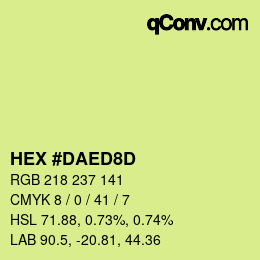 Color code: HEX #DAED8D | qconv.com