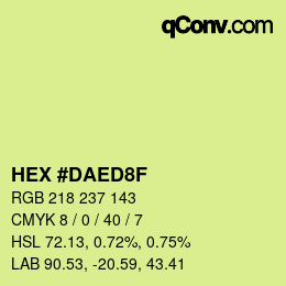 Color code: HEX #DAED8F | qconv.com